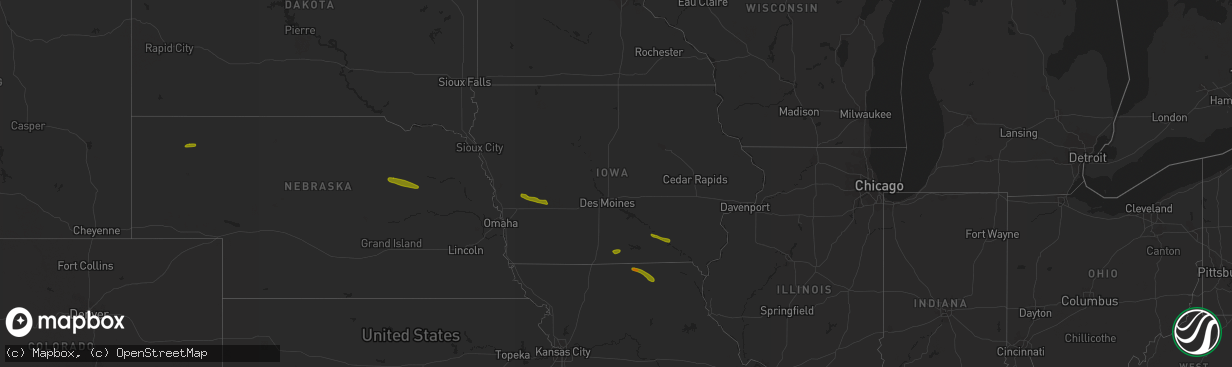 Hail map in Iowa on June 28, 2018