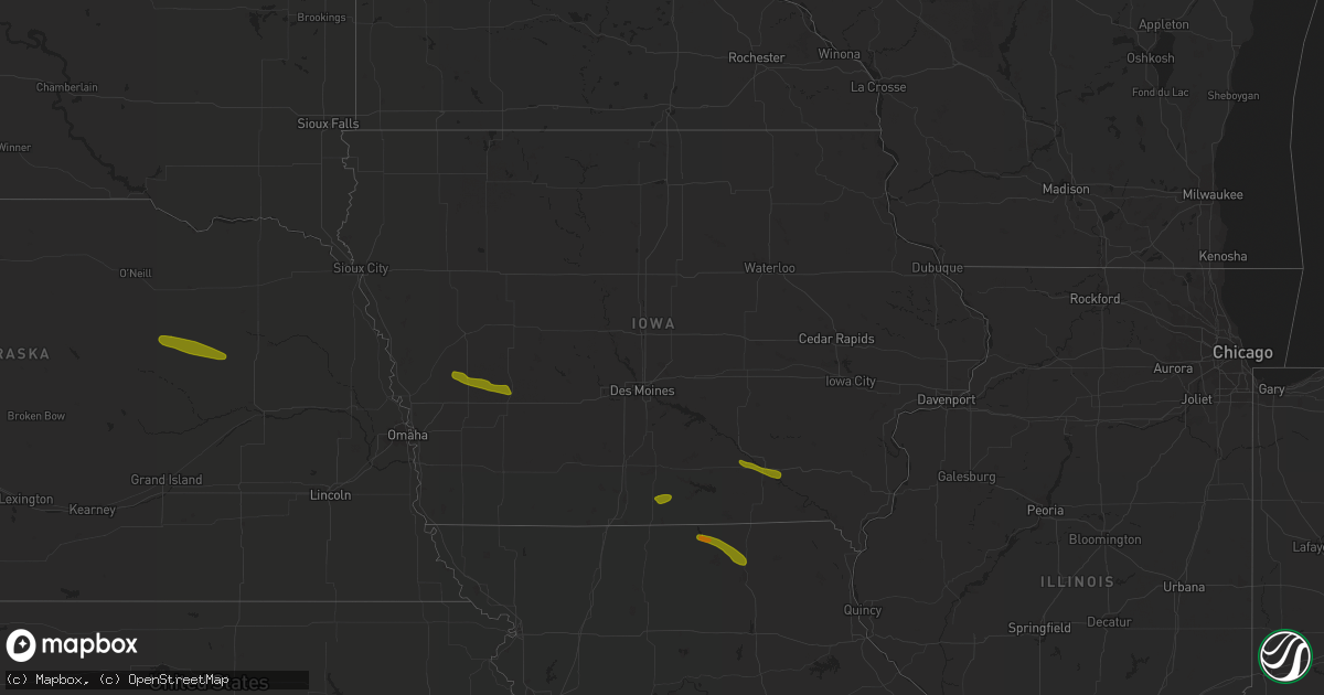 Hail map in Iowa on June 28, 2018