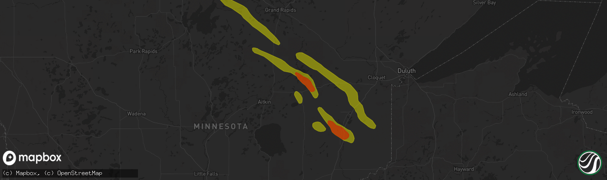 Hail map in Mcgregor, MN on June 28, 2018