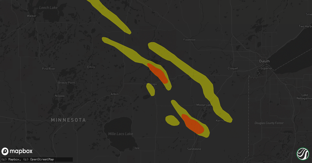 Hail map in Mcgregor, MN on June 28, 2018
