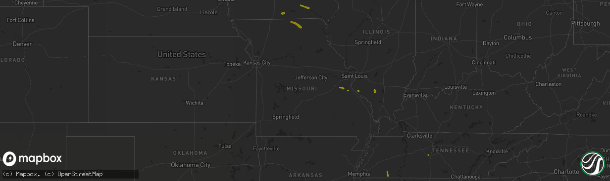 Hail map in Missouri on June 28, 2018