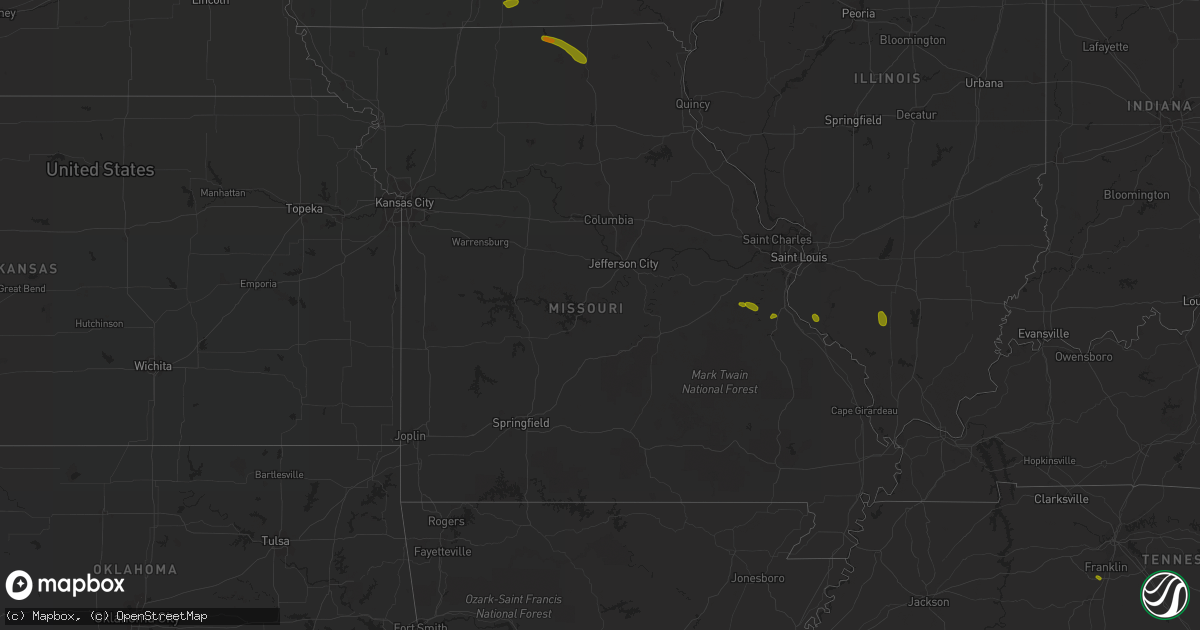 Hail map in Missouri on June 28, 2018