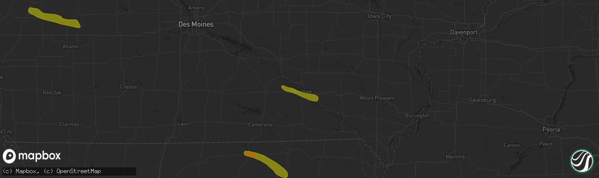 Hail map in Ottumwa, IA on June 28, 2018