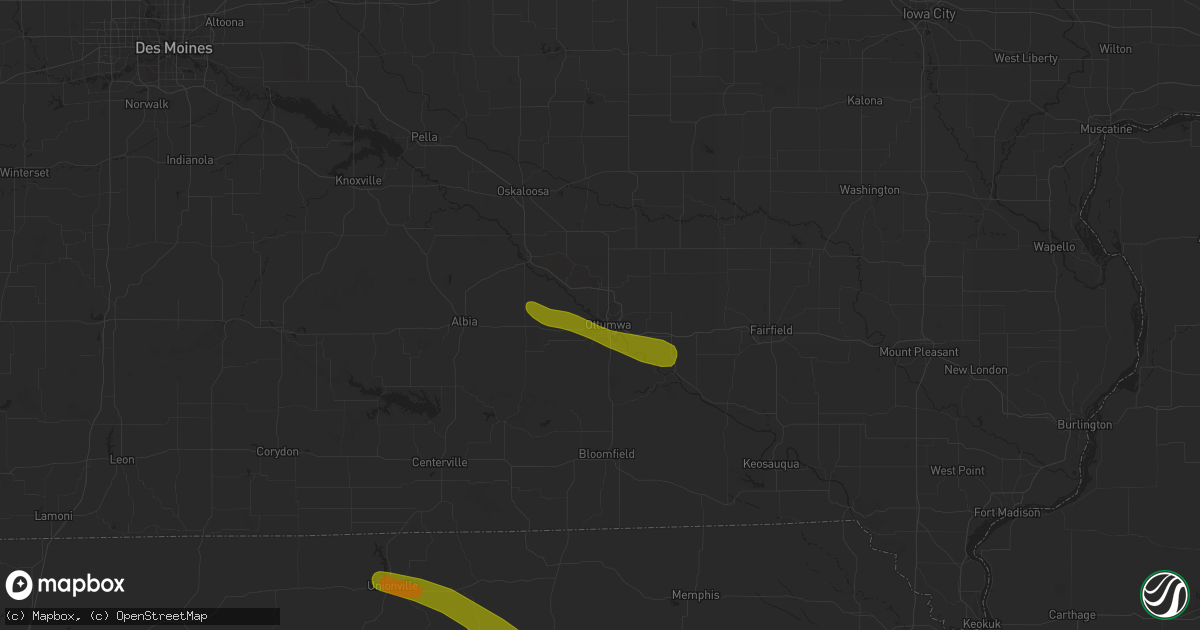 Hail map in Ottumwa, IA on June 28, 2018