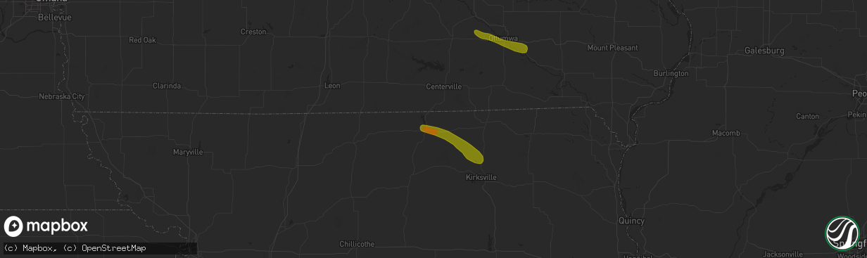 Hail map in Unionville, MO on June 28, 2018