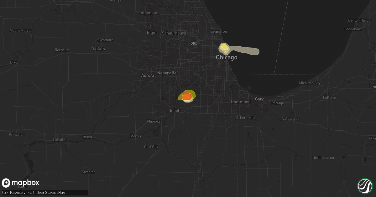 Hail map in Homer Glen, IL on June 28, 2019