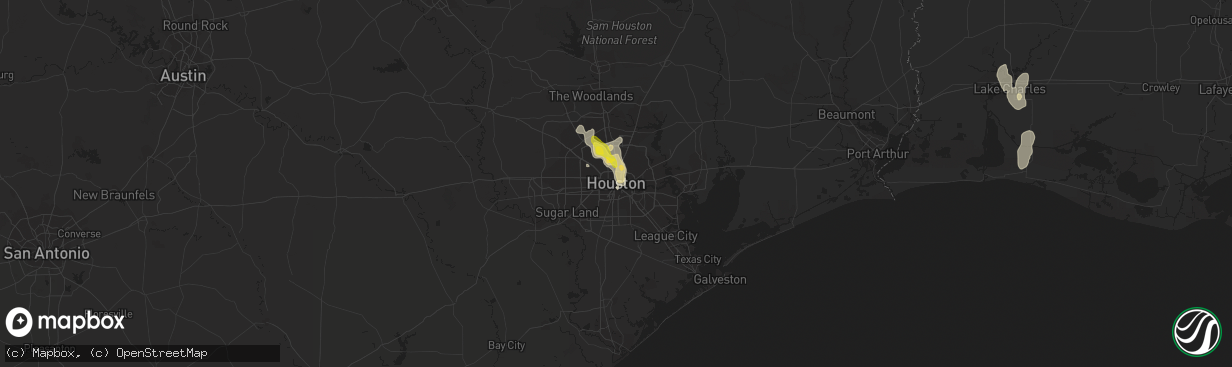 Hail map in Houston, TX on June 28, 2019