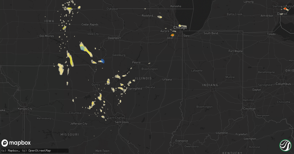 Hail map in Illinois on June 28, 2019