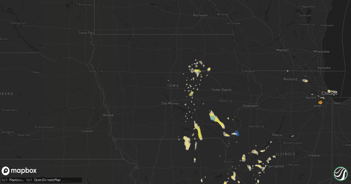 Hail map in Iowa on June 28, 2019