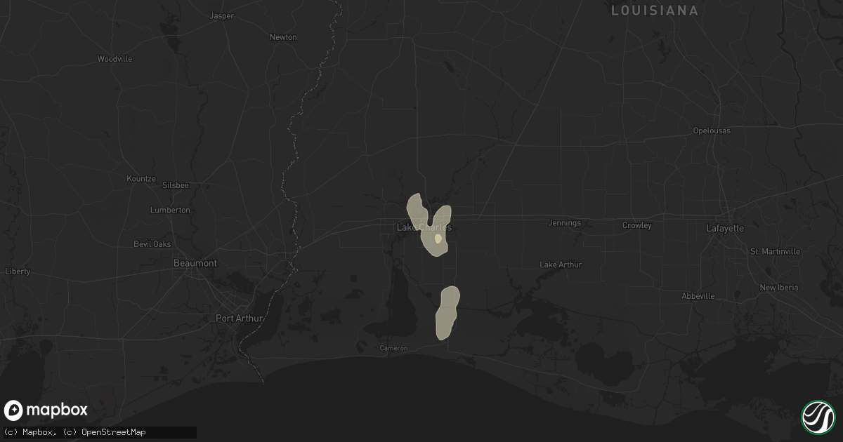 Hail map in Lake Charles, LA on June 28, 2019