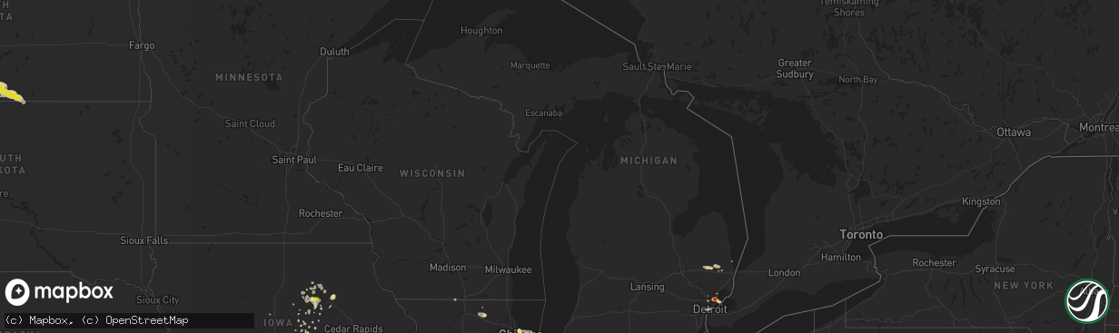 Hail map in Michigan on June 28, 2019