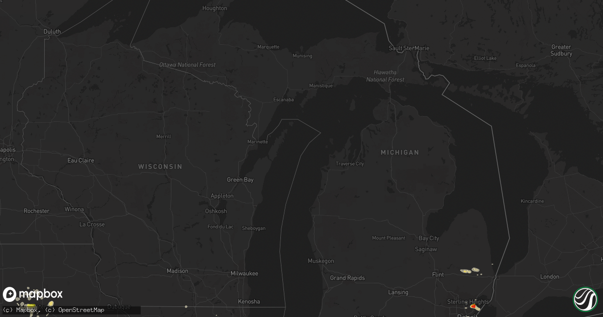 Hail map in Michigan on June 28, 2019