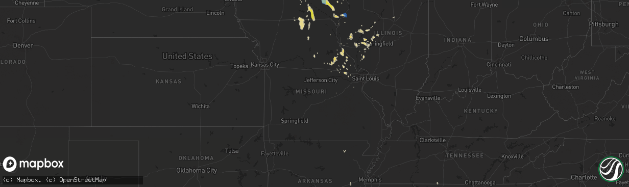 Hail map in Missouri on June 28, 2019