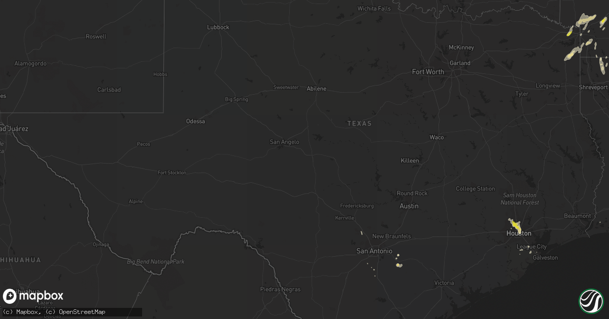 Hail map in Texas on June 28, 2019