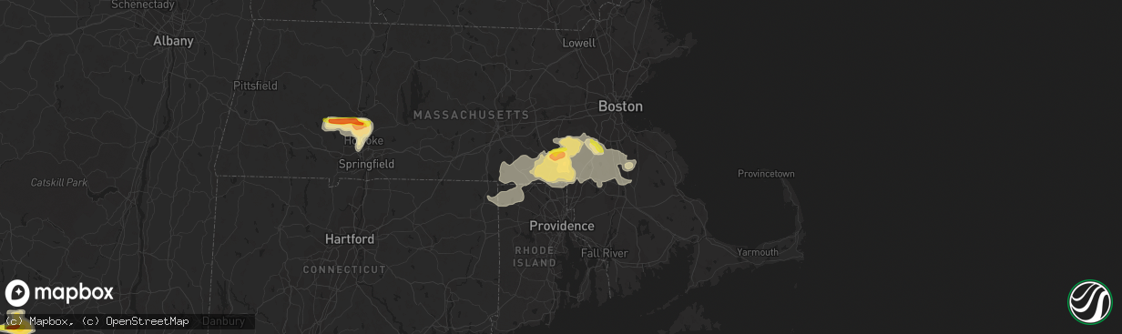 Hail map in Franklin, MA on June 28, 2020