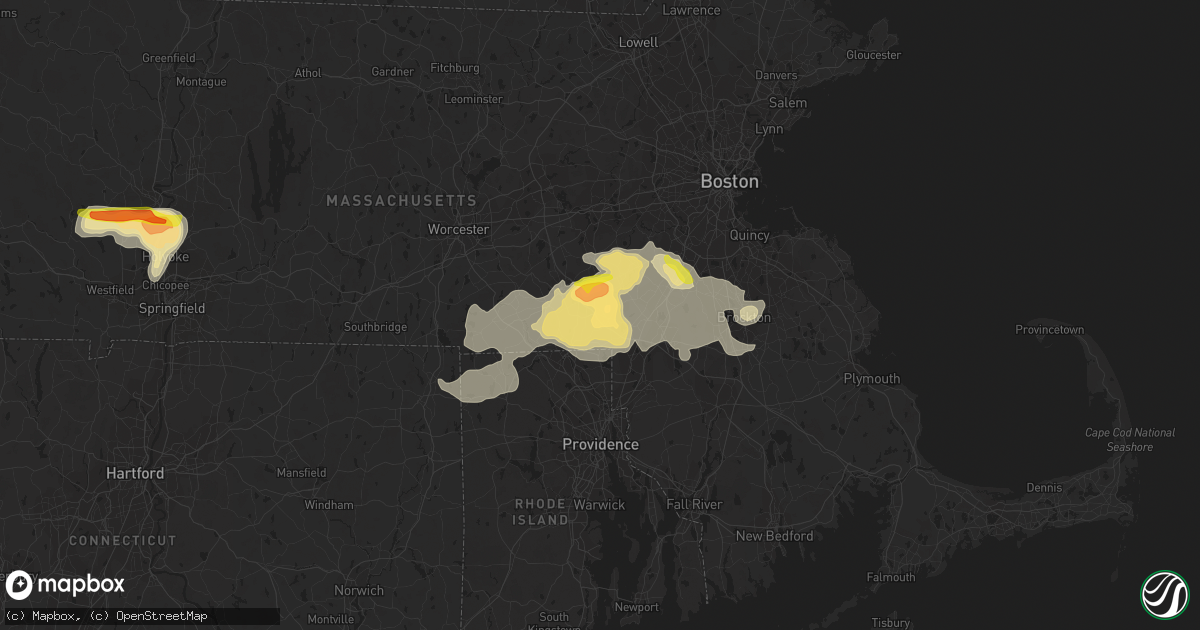 Hail map in Franklin, MA on June 28, 2020