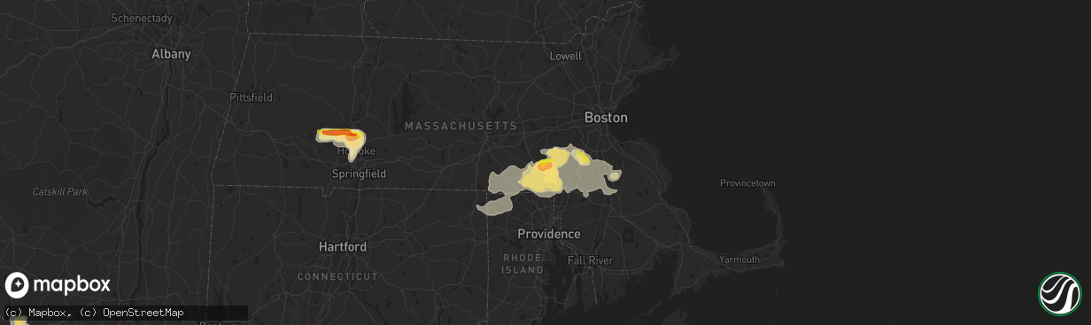 Hail map in Medway, MA on June 28, 2020