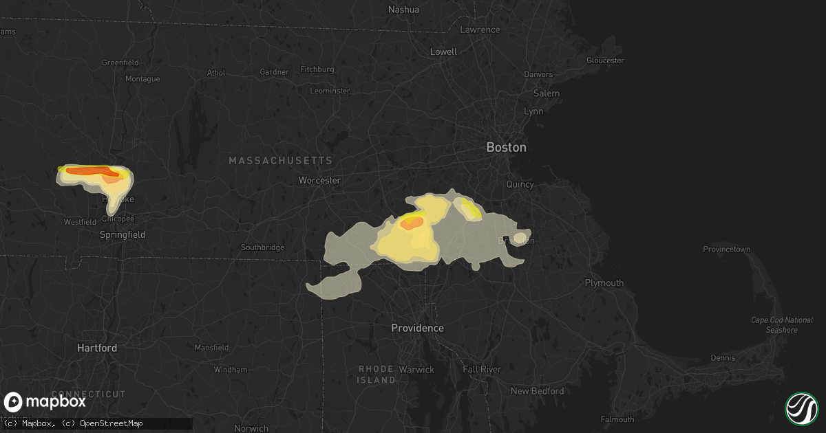 Hail map in Medway, MA on June 28, 2020