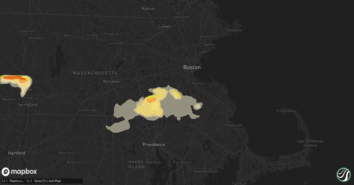 Hail map in Norwood, MA on June 28, 2020