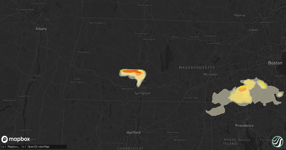 Hail map in South Hadley, MA on June 28, 2020