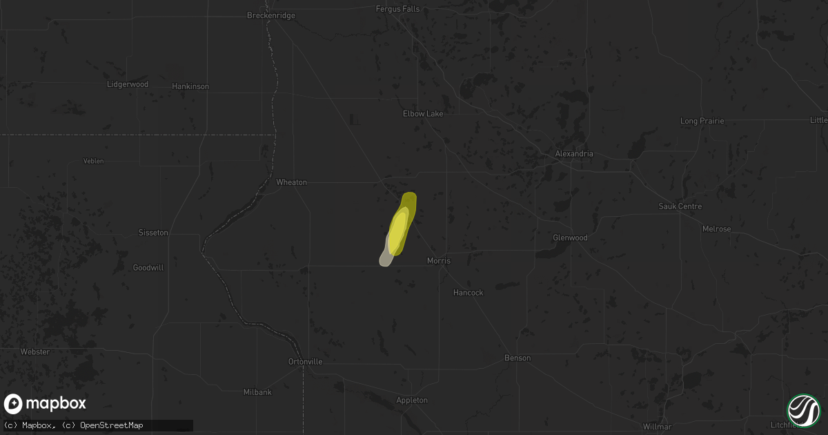 Hail map in Donnelly, MN on June 28, 2021