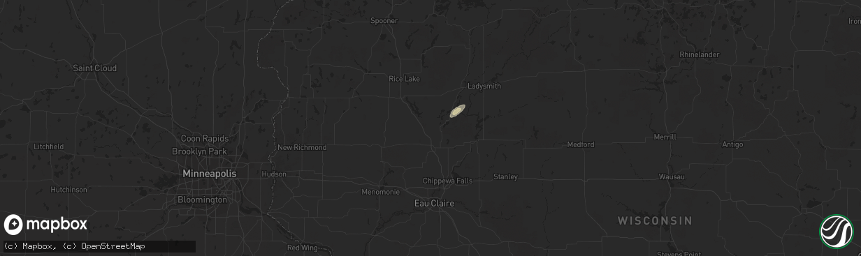 Hail map in New Auburn, WI on June 28, 2021