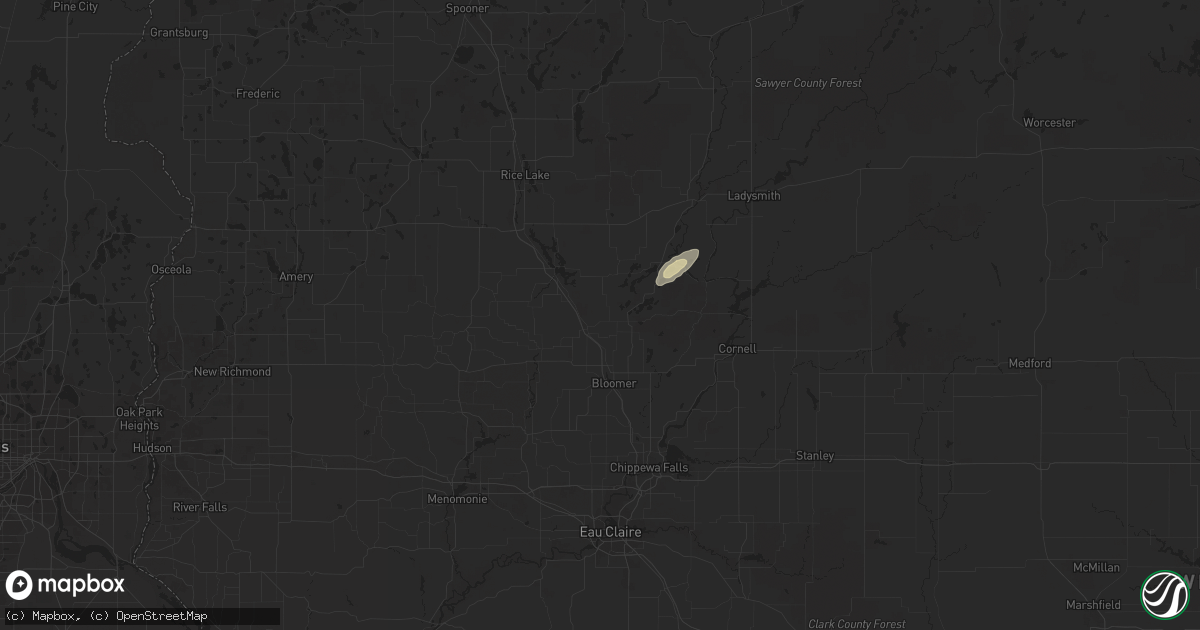 Hail map in New Auburn, WI on June 28, 2021