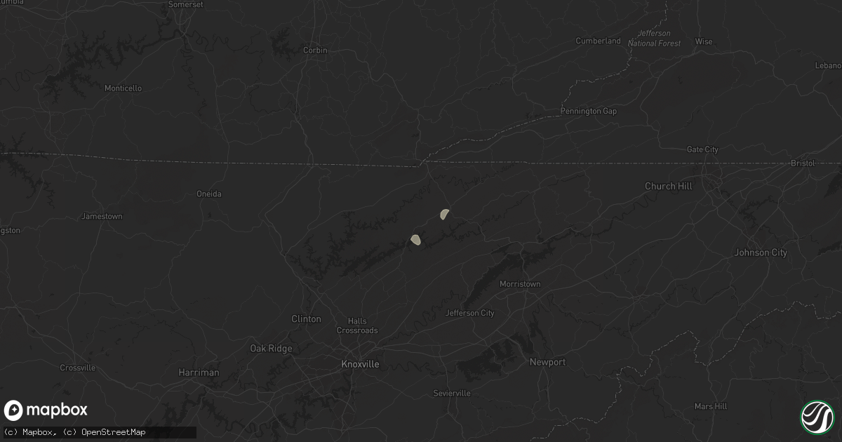 Hail map in New Tazewell, TN on June 28, 2021