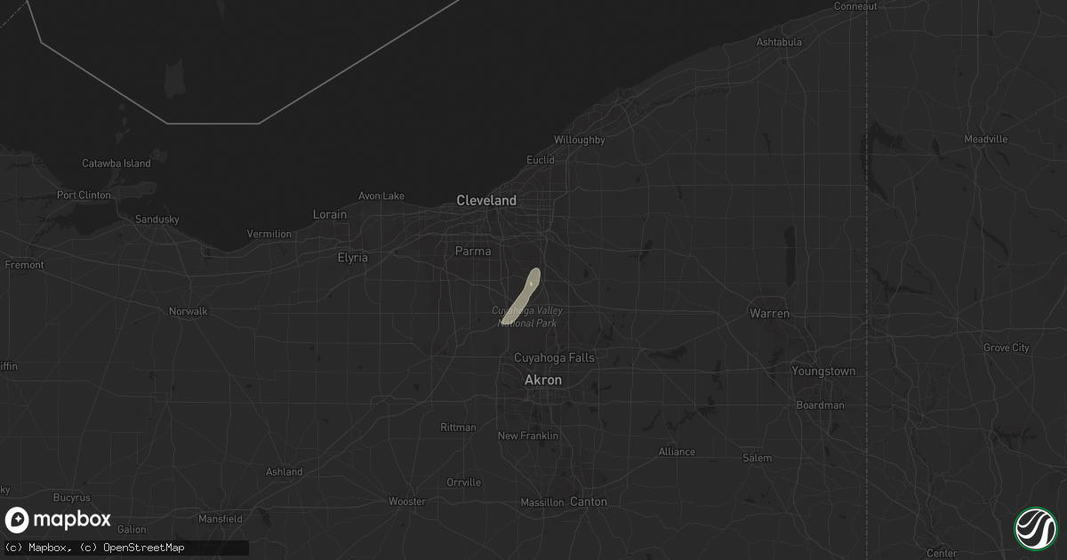 Hail map in Northfield, OH on June 28, 2021
