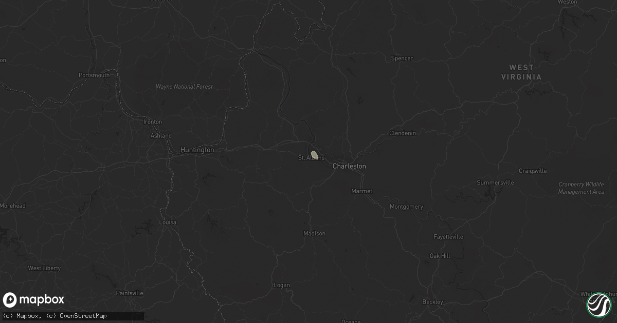 Hail map in Saint Albans, WV on June 28, 2021