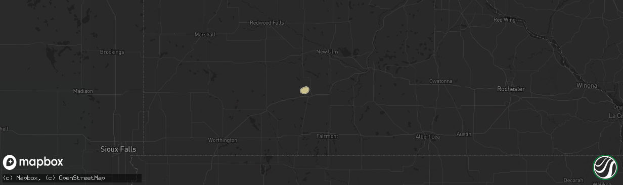 Hail map in Saint James, MN on June 28, 2021