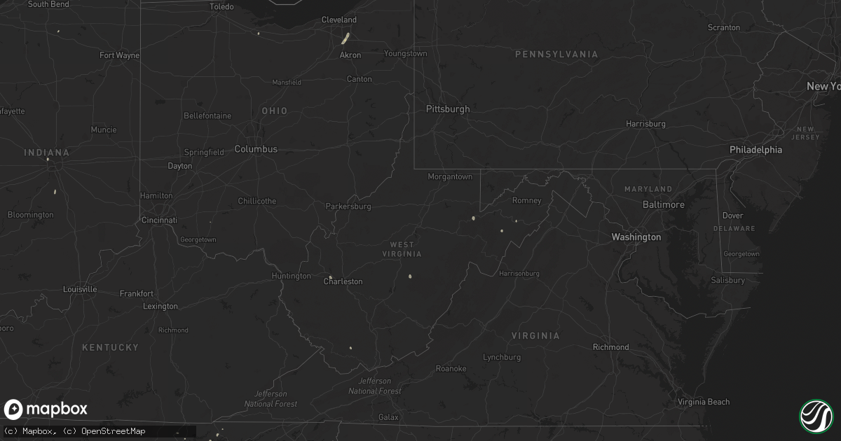 Hail map in West Virginia on June 28, 2021