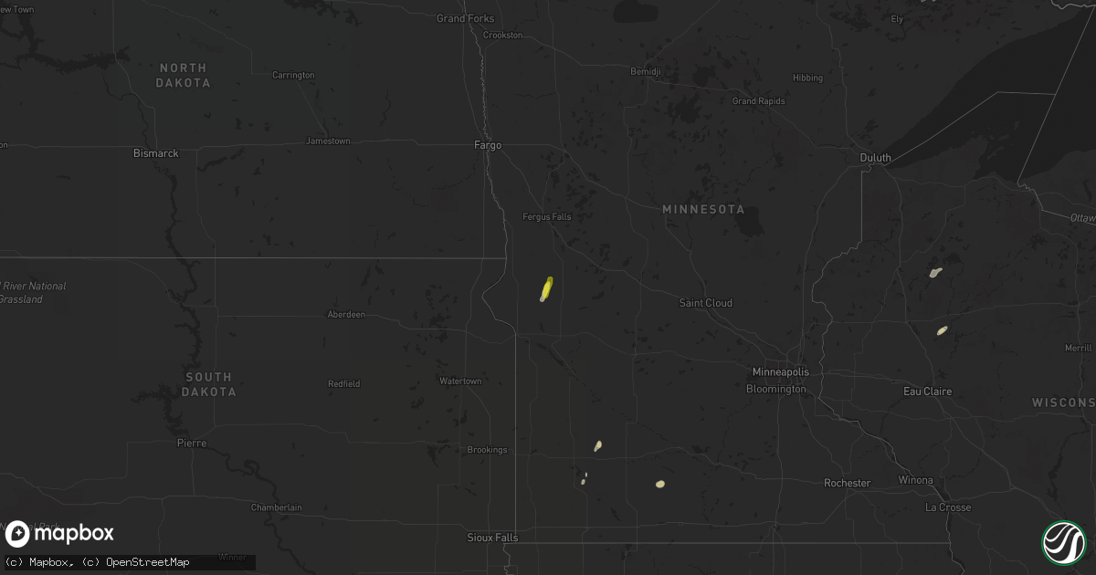Hail map on June 28, 2021