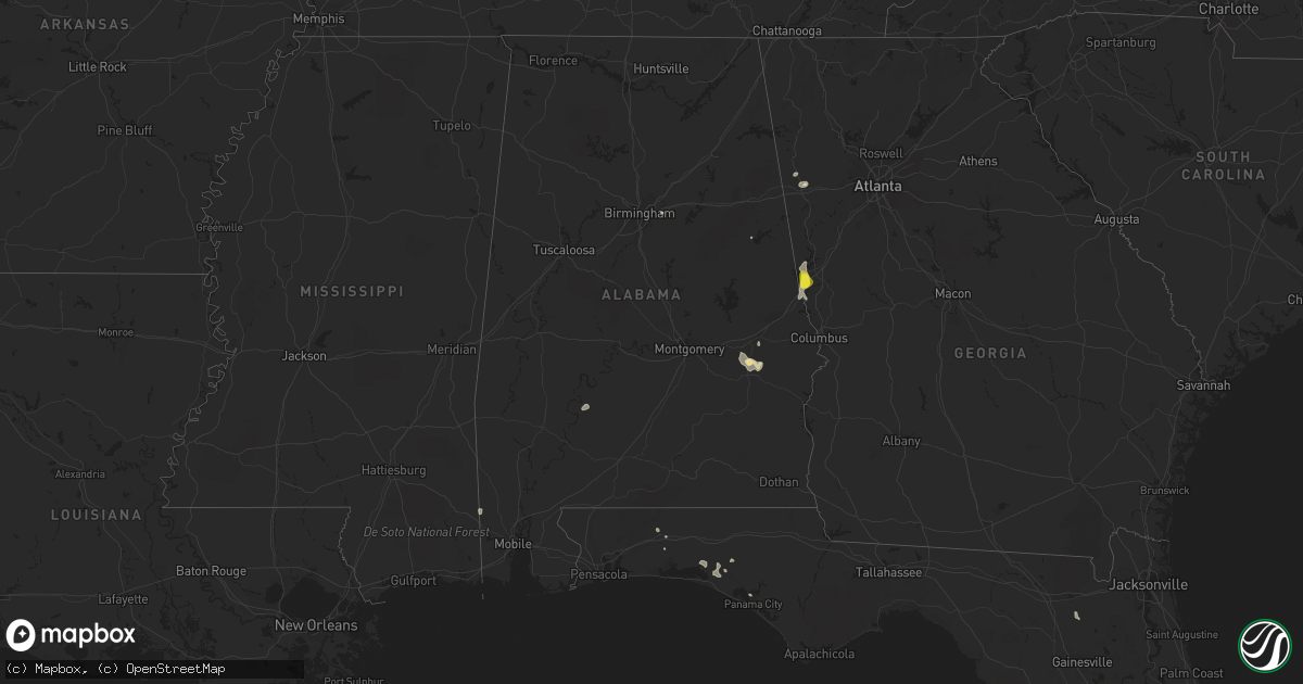 Hail map in Alabama on June 28, 2022