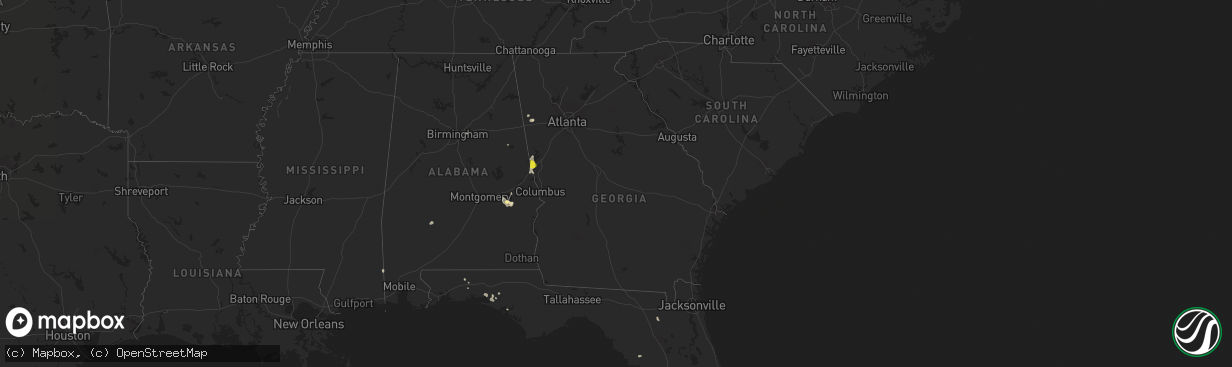 Hail map in Georgia on June 28, 2022