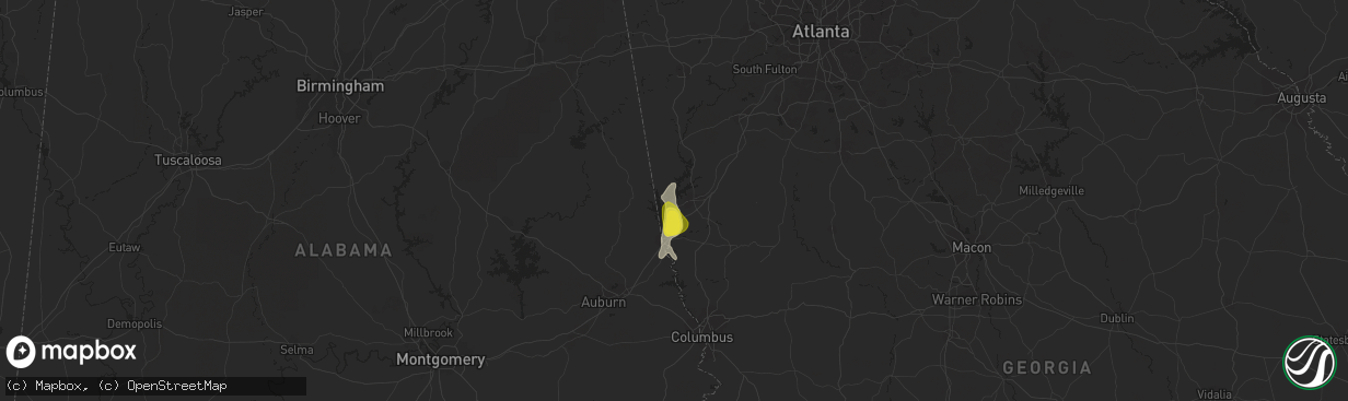 Hail map in Lagrange, GA on June 28, 2022