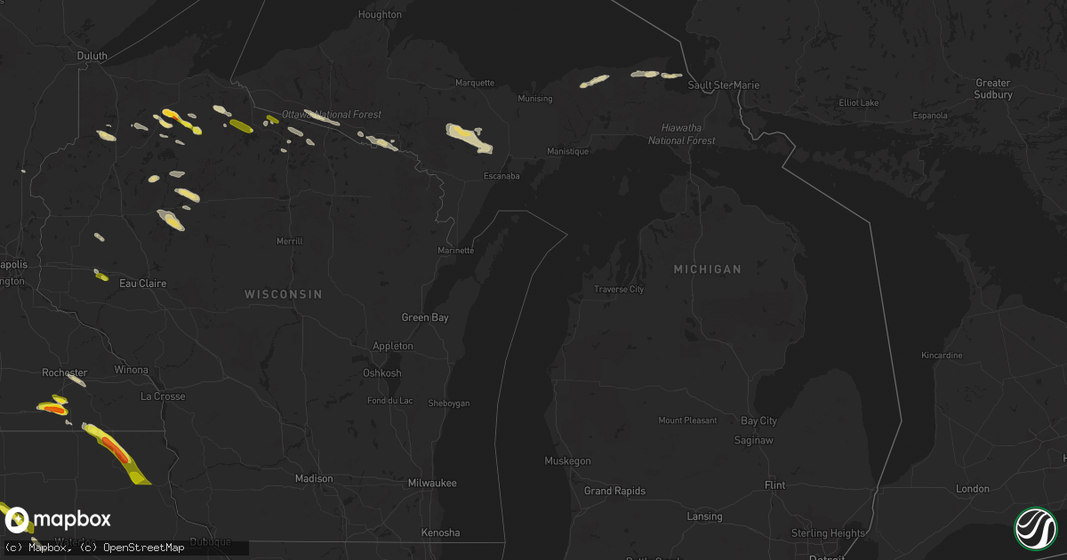 Hail map in Michigan on June 28, 2022
