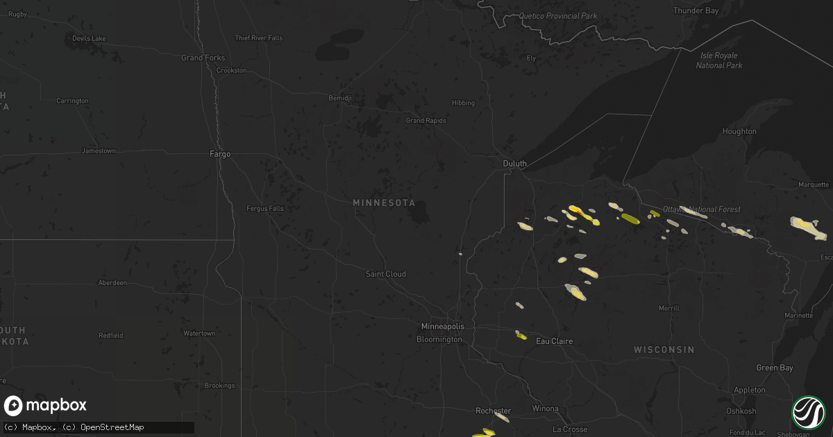 Hail map in Minnesota on June 28, 2022