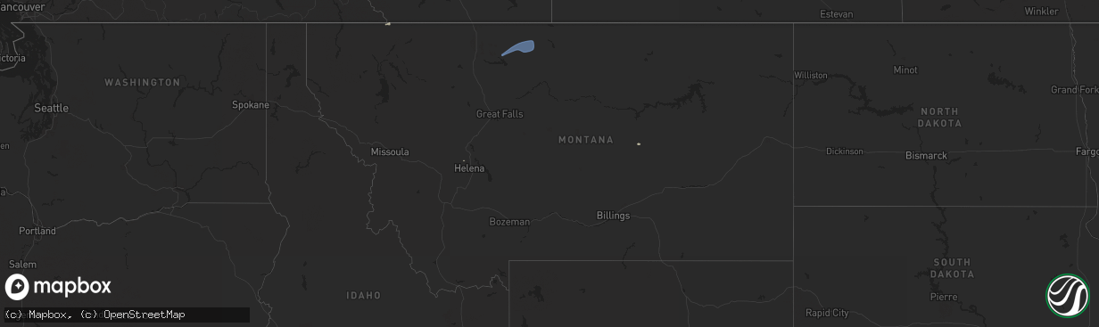 Hail map in Montana on June 28, 2022