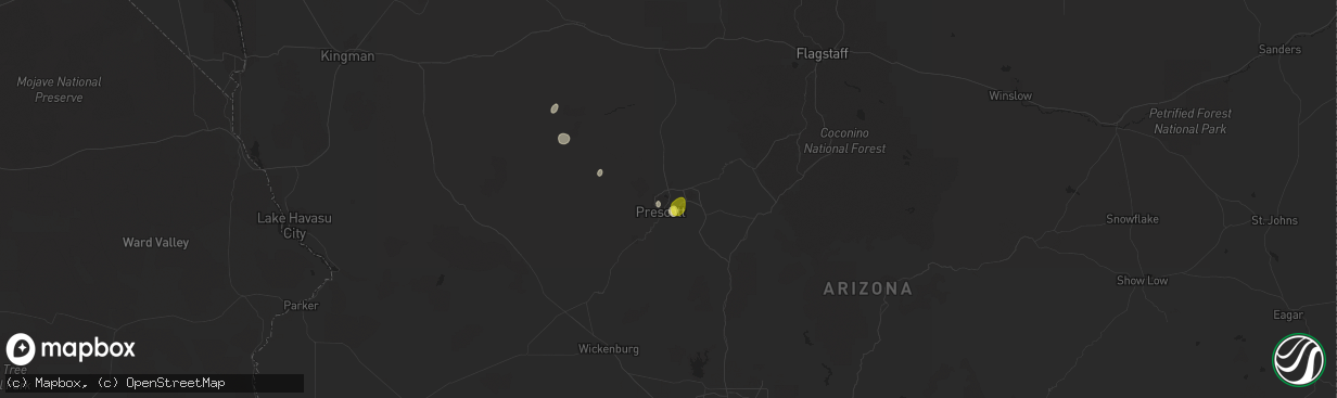 Hail map in Prescott, AZ on June 28, 2022