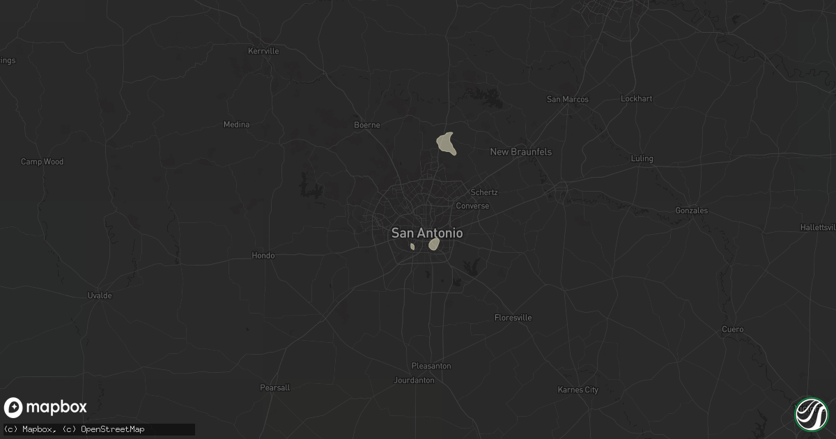 Hail map in San Antonio, TX on June 28, 2022