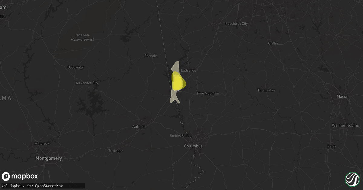 Hail map in West Point, GA on June 28, 2022