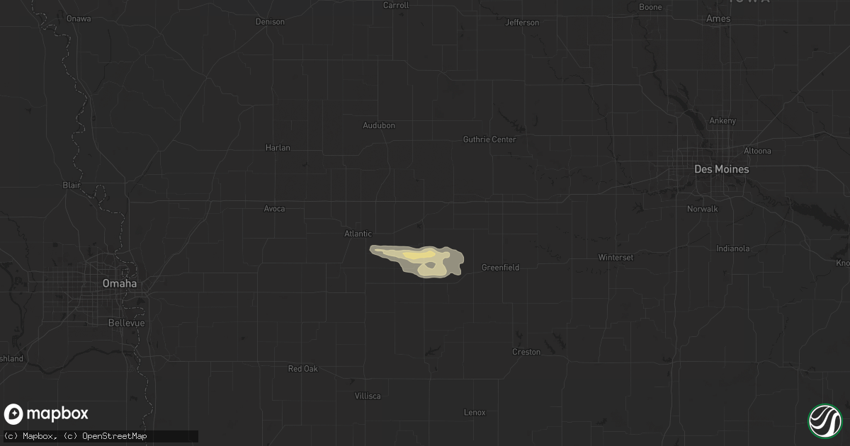 Hail map in Anita, IA on June 28, 2023