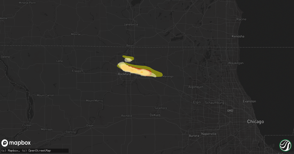 Hail map in Belvidere, IL on June 28, 2023