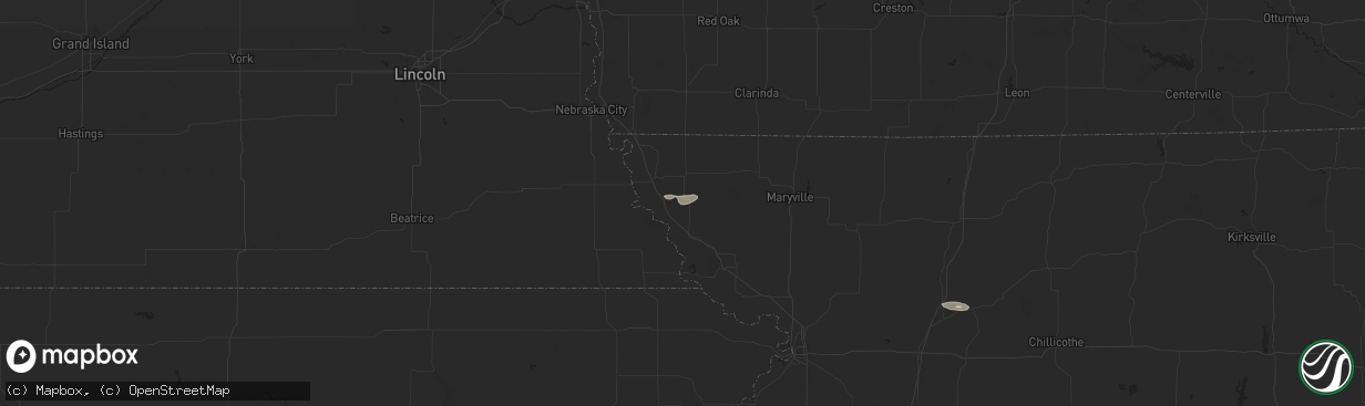 Hail map in Fairfax, MO on June 28, 2023