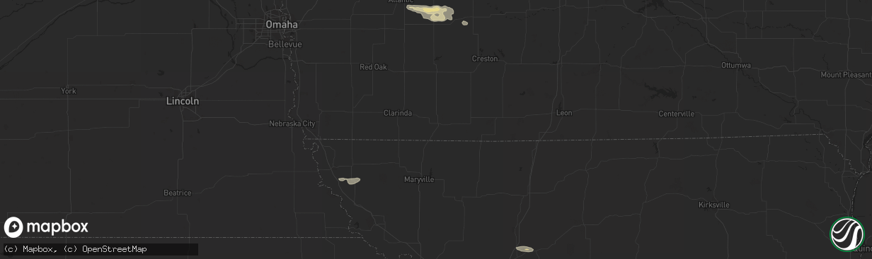 Hail map in Fontanelle, IA on June 28, 2023