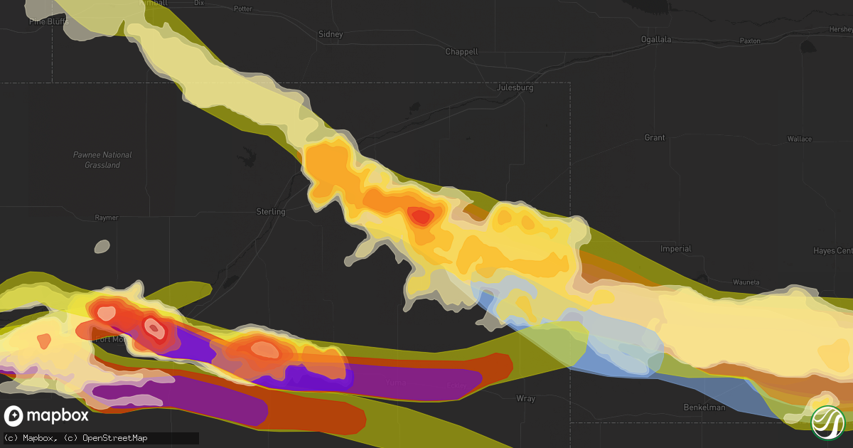 Hail map in Haxtun, CO on June 28, 2023