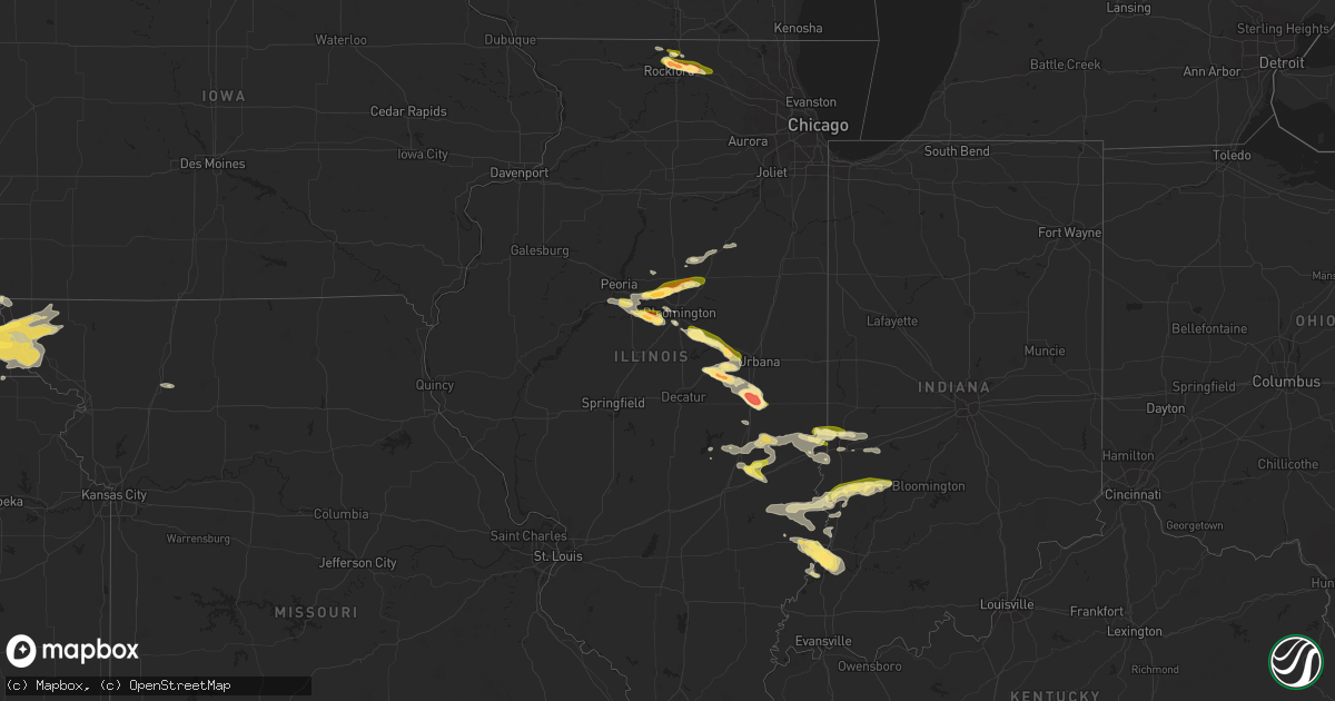 Hail map in Illinois on June 28, 2023