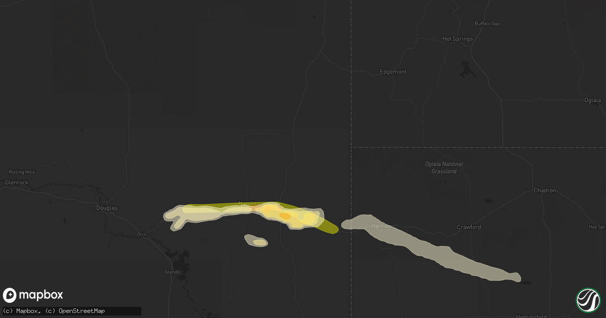Hail map in Lusk, WY on June 28, 2023