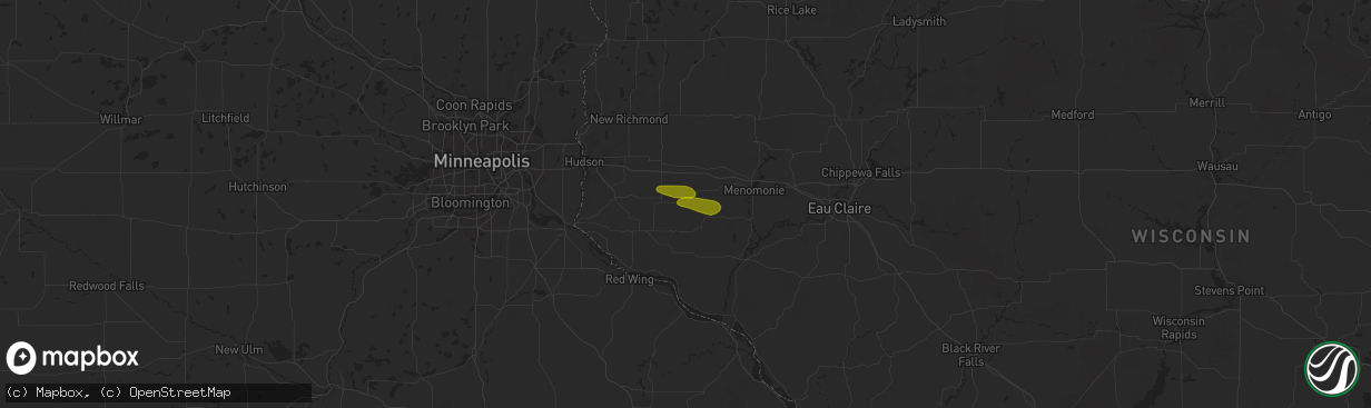 Hail map in Spring Valley, WI on June 28, 2023